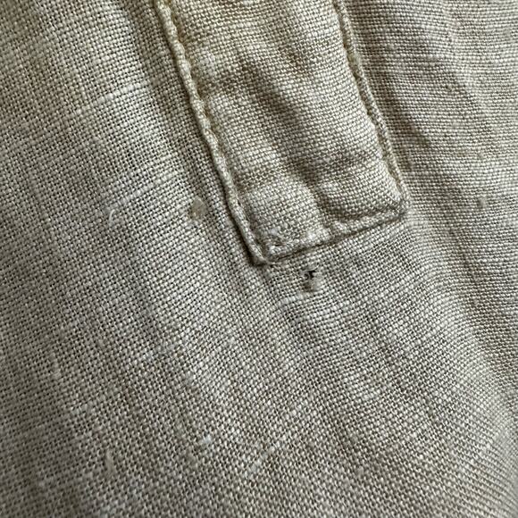 Lilly Pulitzer Mialeigh Beige Tan 100% Linen Top 3/4 Sleeve Size 8 *FLAW* - Picture 5 of 8